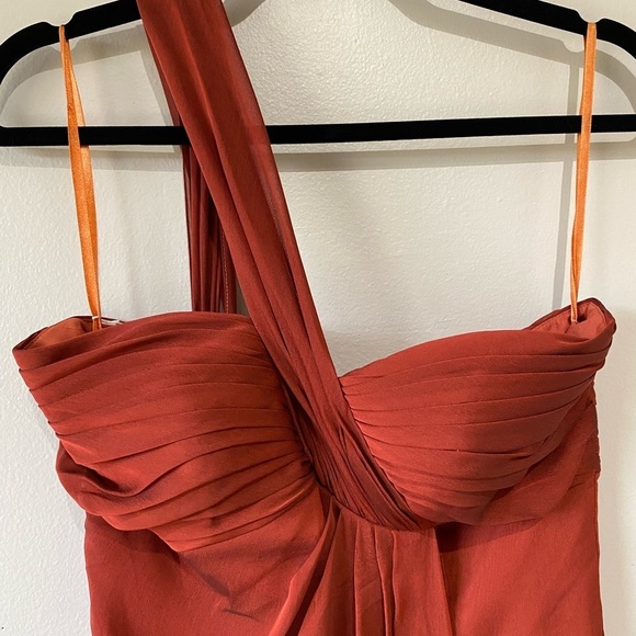 NWT Orange Rust Colored Short Bridesmaid Dress - Picture 5 of 10